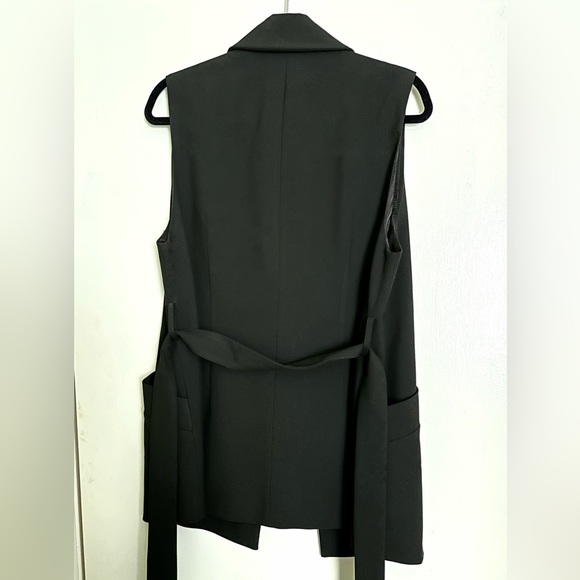 Zara Small Belted Double Breasted Vest Blazer - Black - Picture 5 of 12
